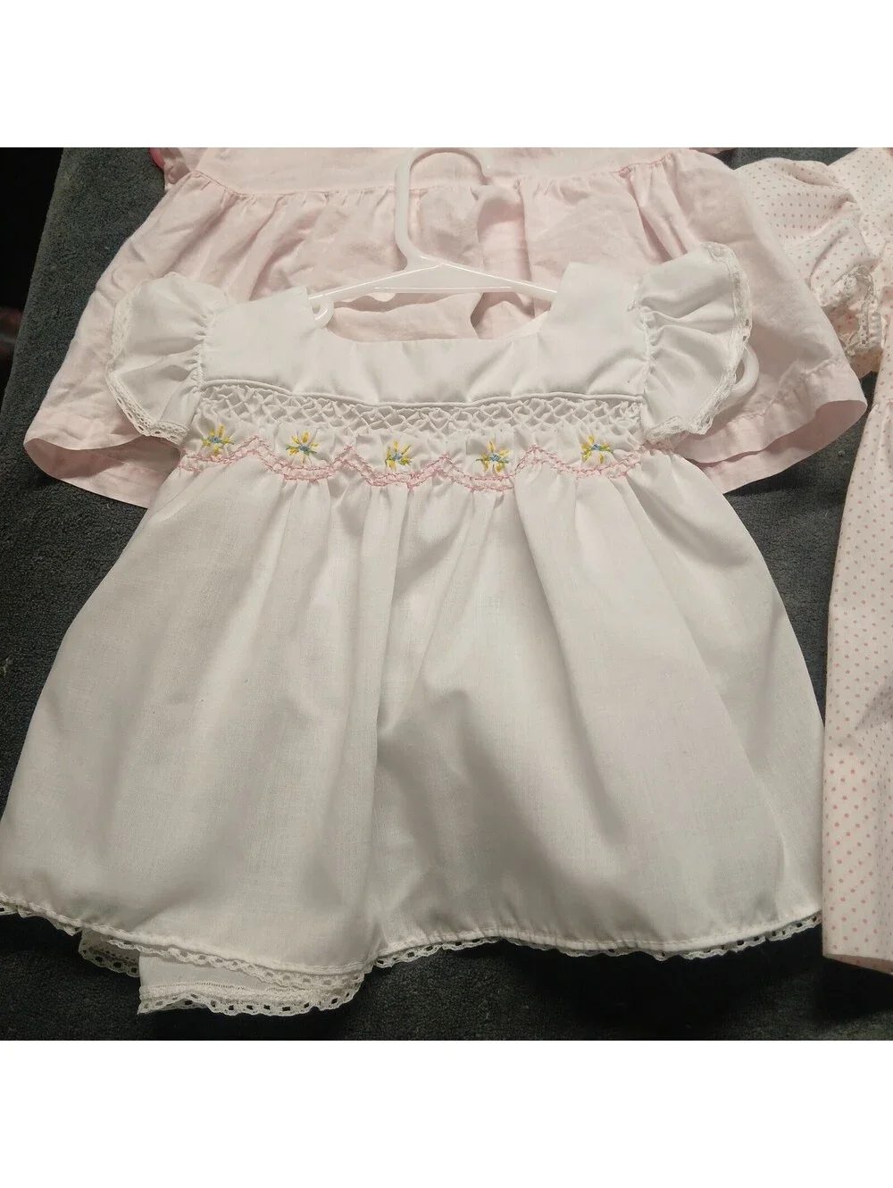 Lot Of 3 Vintage Baby Dresses Various Sizes